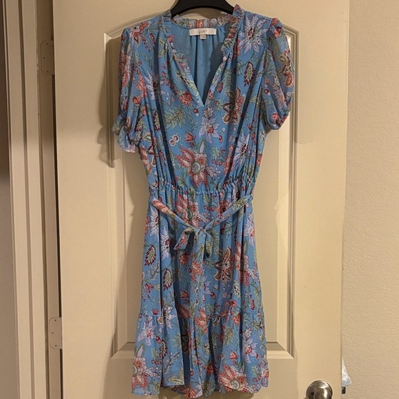 Loft Floral Blue Dress Size S - Picture 1 of 4